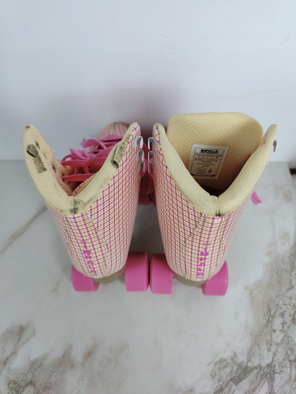 Impala Women's Quad Roller Skates Pink Tartan, Sz 8 - Picture 7 of 14